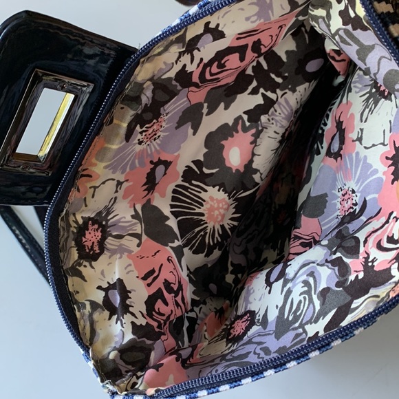 Navy Blue and White Striped Crossbody Bag - Picture 6 of 8